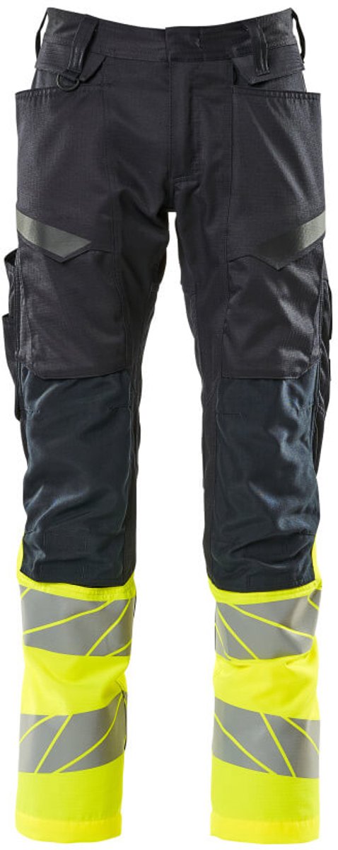 Mascot Accelerate Safe Broek met kniezakken 19679-236 - donkermarine/hi-vis geel - C54 - 82