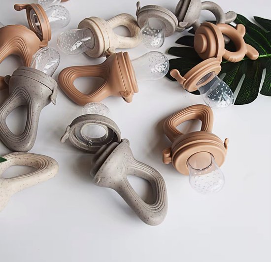 Sucette - Sucette Fruit - Sachet à grignoter - Nourriture pour bébé - Sans BPA et 100 % Siliconen - Sucette bébé - Fruit Bébé - beige