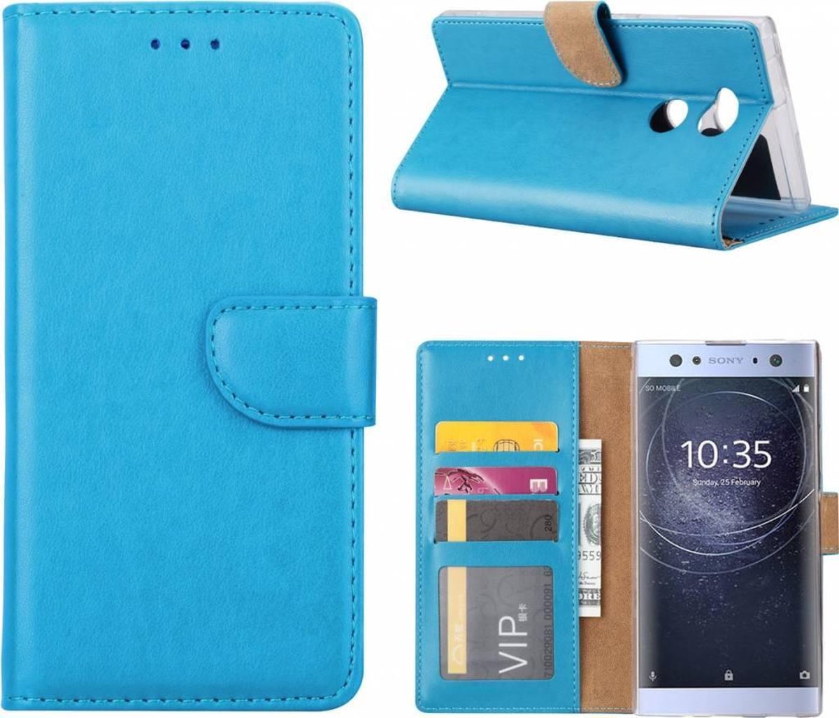 Sony Xperia XA2 Ultra Portmeonnee cover hoesje / boektype case Blauw