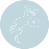 Sluitzegels Ooievaar - 50 stuks - Stickers voor Geboortekaartjes, Kraamfeest, traktaties of Bedankjes - Meerdere kleuren - Sluitstickers Envelop Baby
