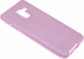 Samsung Galaxy A8 (2018) Roze Glitter TPU Back Cover Hoesje