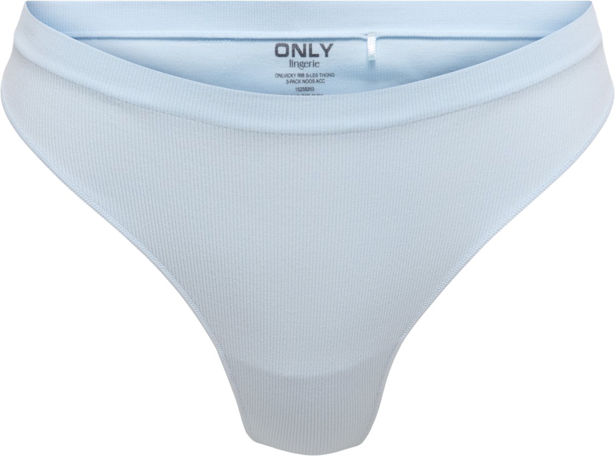 ONLY dames 3P microfiber strings vicky rib grijs