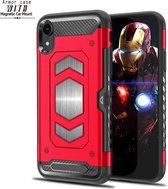 Ntech Apple iPhone XR Luxe Armor Case met Pashouder - Rood