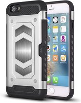 Ntech Apple iPhone 6 / 6s Luxe Armor Case met Pashouder - Zilver