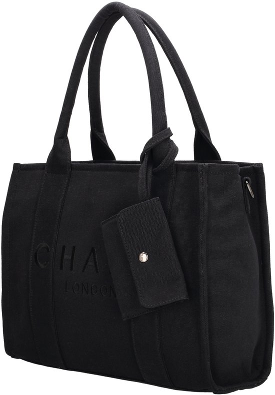 Charm London Bond Shopper - Pratique - Bandoulière - Sac fourre-tout - Zwart