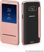Étui à Rabat Samsung Galaxy S8 Window View Folio (Faire glisser pour répondre) Étui en or rose