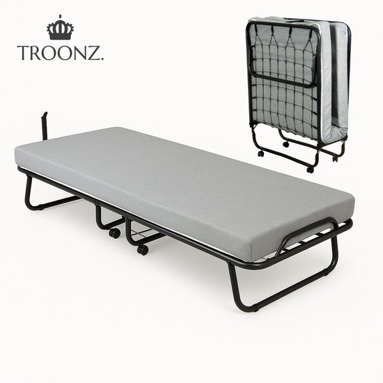 Troonz® Vouwbed Venetia Royal - 80x190 - Spiraalbodem - Opklapbed met Vouwmatras - Luxe Matras - Logeerbed Inklapbaar