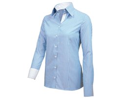 Giovanni Capraro 29302-36 Dames Blouse, gestreept, blauw-wit | maat 44
