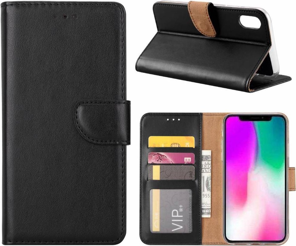 Hoesje geschikt voor iPhone Xr Zwart Booktype / Portemonnee TPU Lederen Hoesje