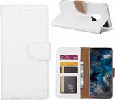 Ntech Hoesje Geschikt Voor Samsung Galaxy S9 Portemonnee / Booktype TPU Lederen Hoesje Wit