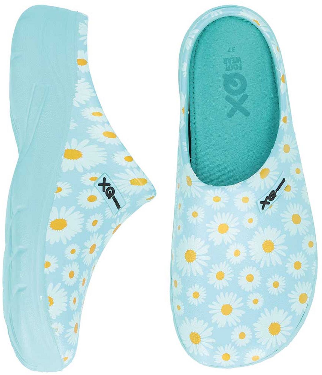 xq tuinklomp dames - aqua margriet print - maat 41