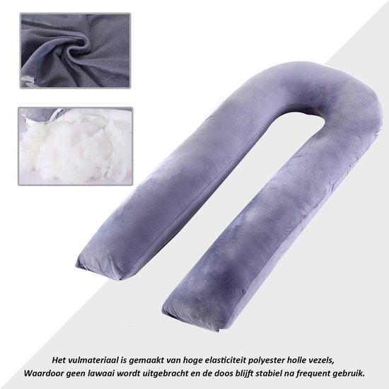 CALIYO Zwangerschapskussen XXL - 320cm - Afneembare Hoes - Zijslaapkussen / Body Pillow / Lichaamskussen / Voedingskussen van CALIYO — afbeelding 4