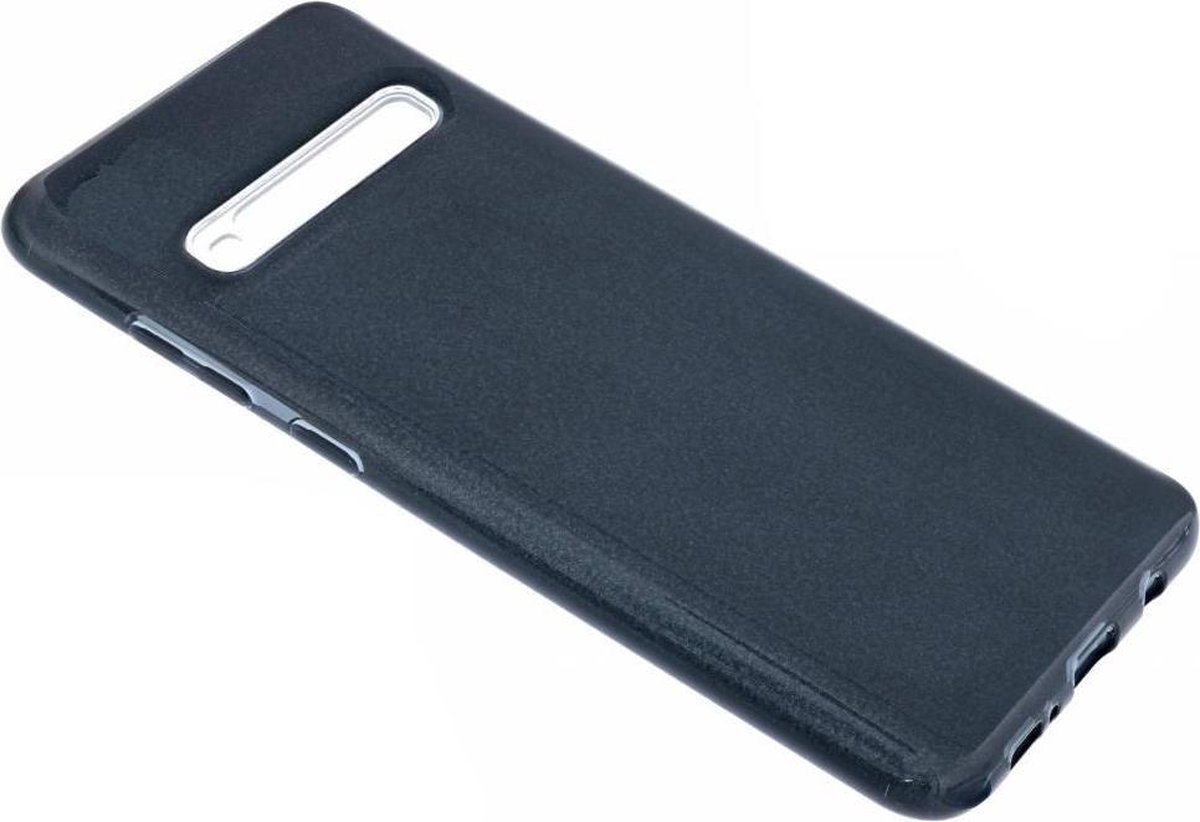 Ntech Hoesje Geschikt Voor Samsung Galaxy S10 Zwart Glitter TPU Back Cover Hoesje