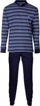 Pyjama homme 100% coton avec un haut rayé et un décolleté en V. RM bleu