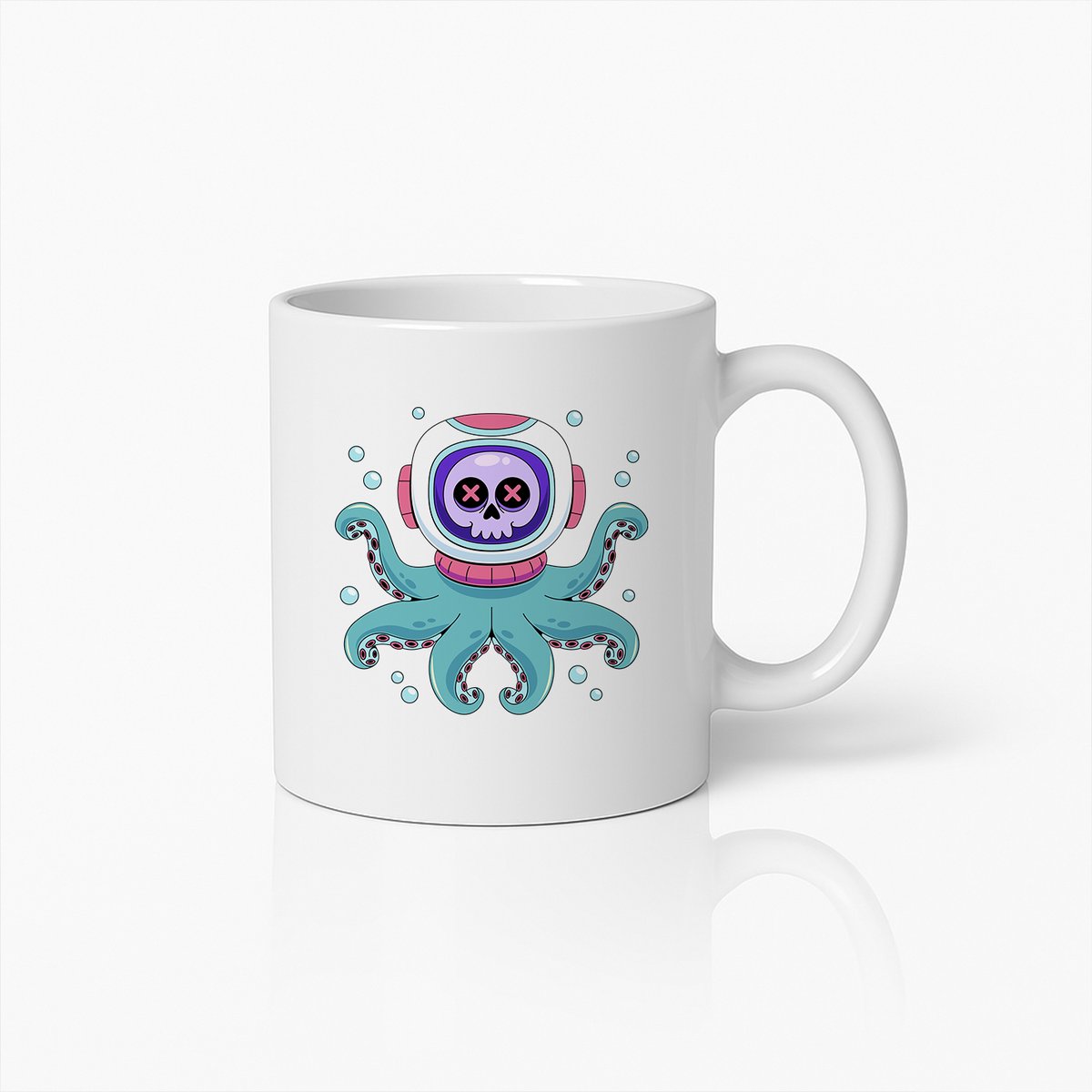Coole Octopus Astronaut Mok – Uniek Ruimte- en Oceaanontwerp – Perfect Cadeau voor Sci-Fi en Zeedieren Fans – Duurzame 330ml Keramische Koffiebeker