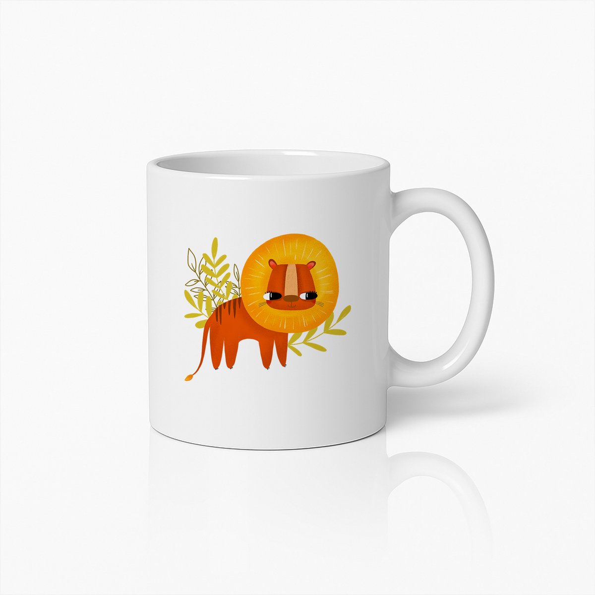 Schattige Cartoon Leeuw Mok – Lief Dier Ontwerp Koffiebeker 330ml
