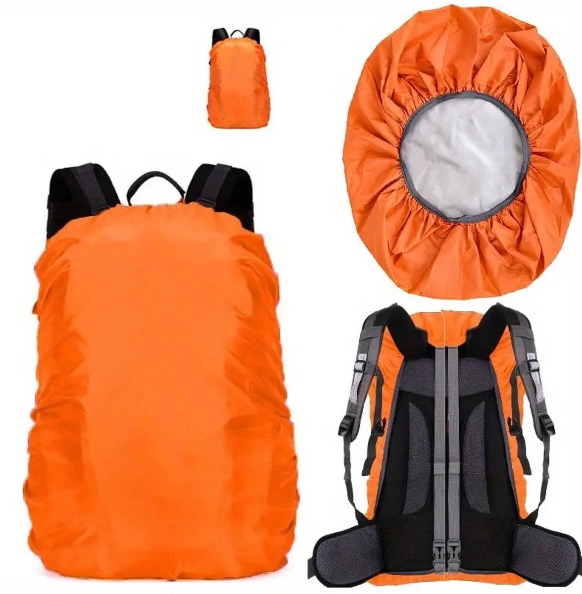 Regenhoes Voor De Rugzak I Rugzak Regencover I Waterdicht I Regenhoes Tas I Bescherming Tas Tegen regen I 25-35 Liter I Oranje