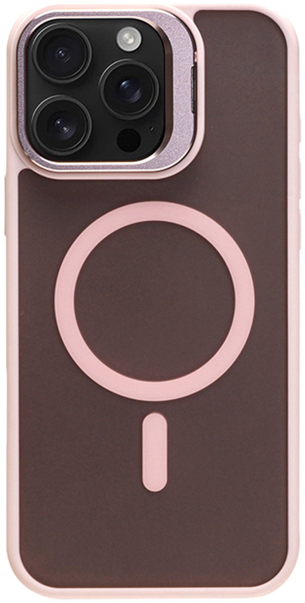 iPhone 16 Magsafe Hoesje - Livon DropSkin Roze met Uitklapbare Standaard