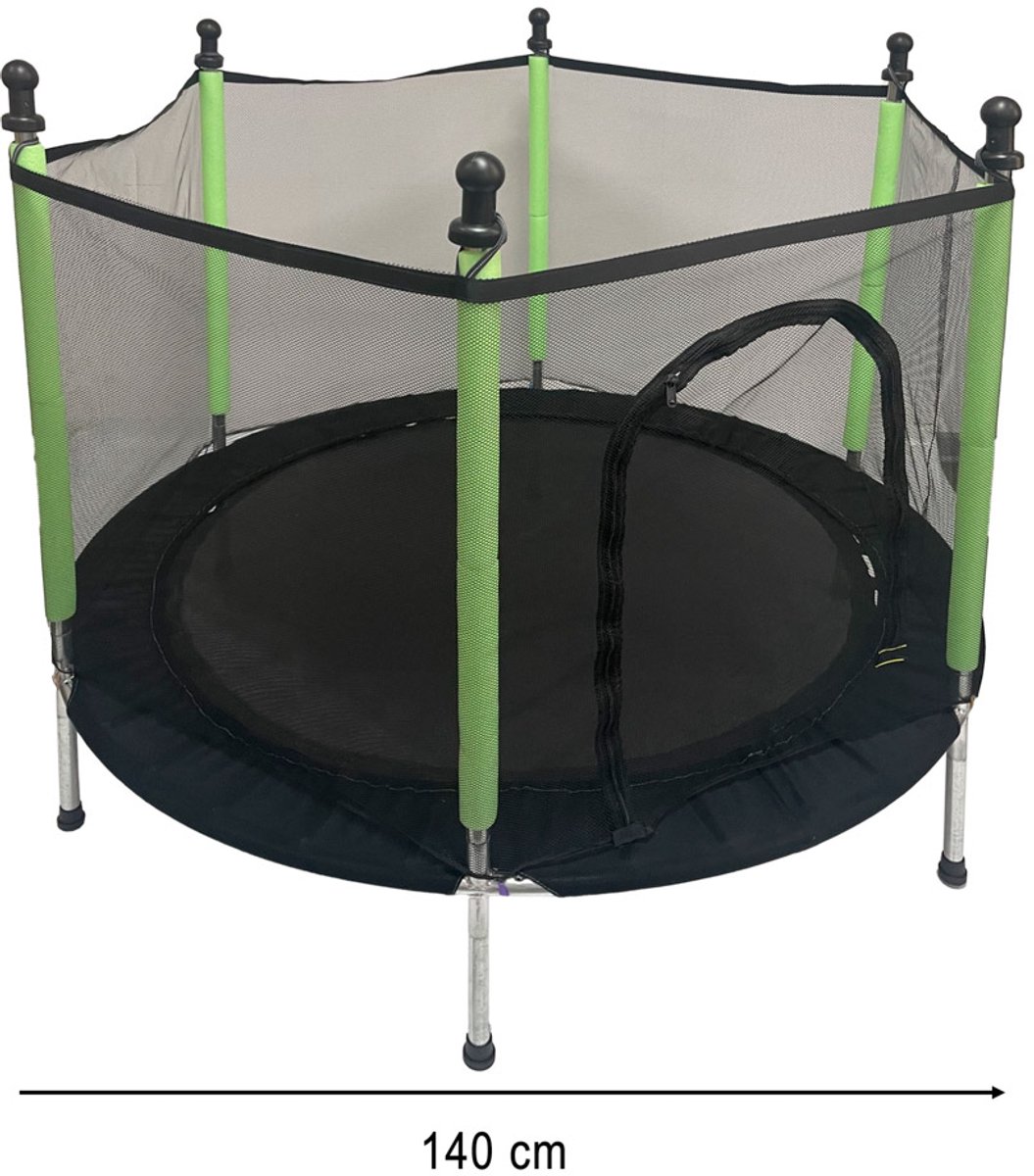 Playos® - Trampoline met veiligheidsnet - Groen - 140 cm - tot 150 kg - Tuintrampoline - Speelgoed — afbeelding 6