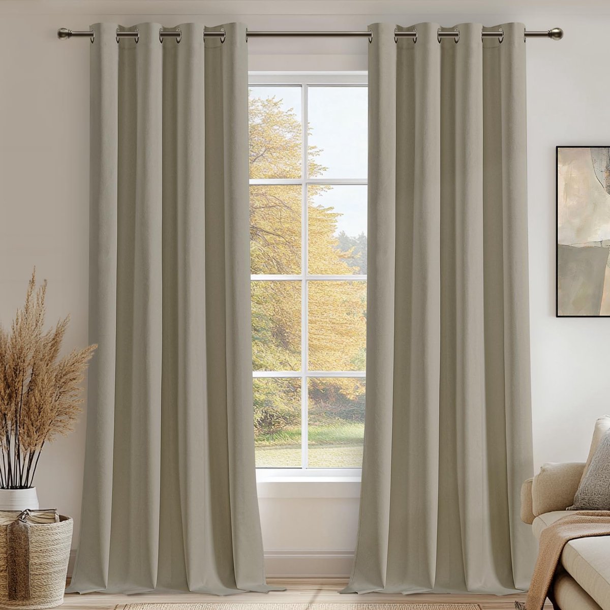 Unyqoos Uitstekende Verduisterende Gordijnen met Isolerende Eigenschappen voor Optimale Privacy en Comfort Beige