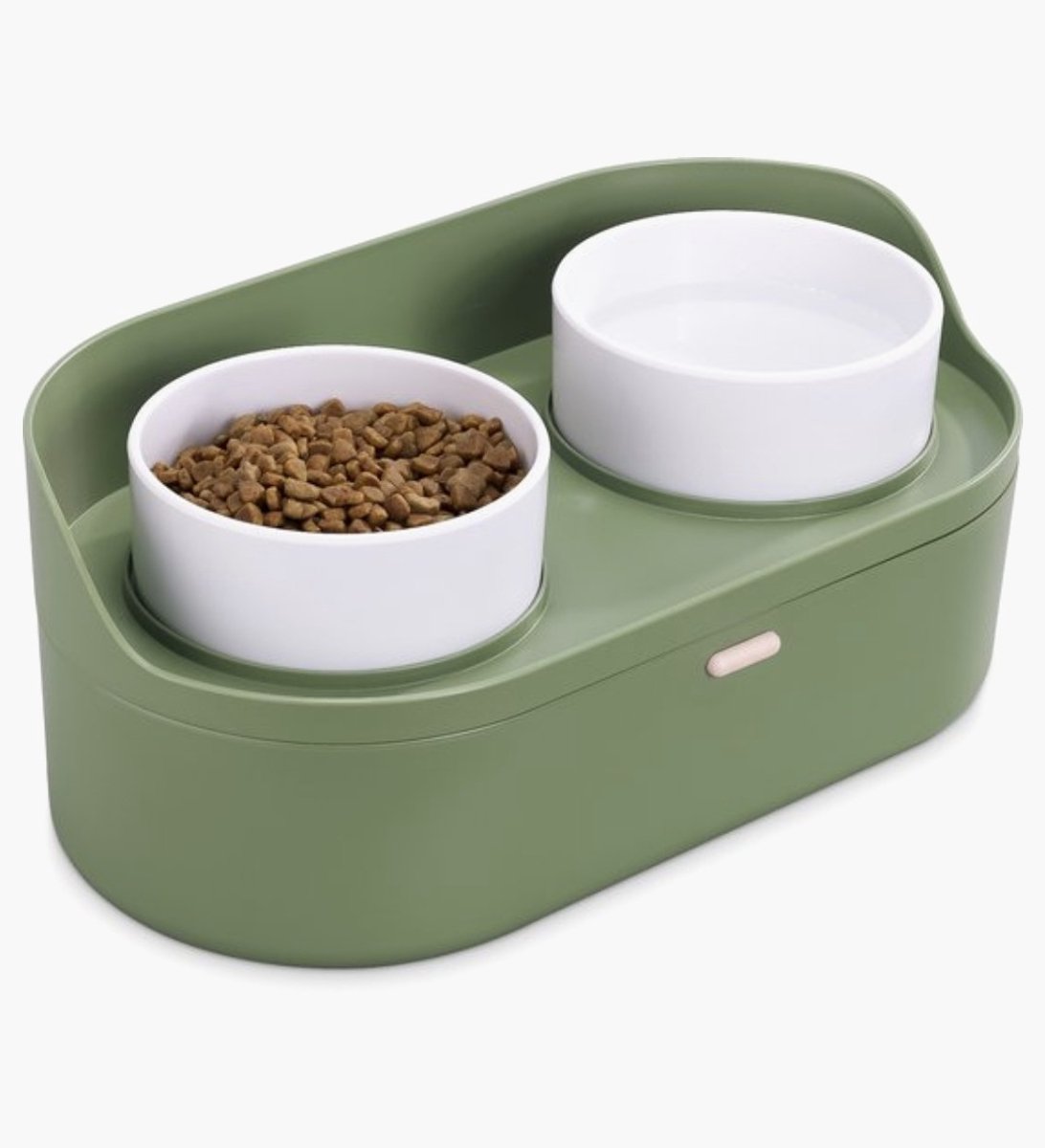 Keramische Hondenkom - Spatbestendige Hondenkommen met Standaard - Dubbele Kattenvoerbak Hond - Voer- en Waterbak Set voor Kleine tot Middelgrote Honden en Grote Katten - 850 ml x 2