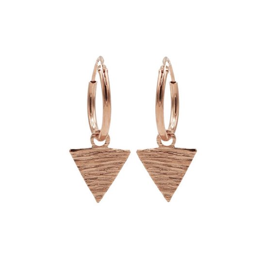 Karma Symbols oorbel triangle wood Rosé-M2028
