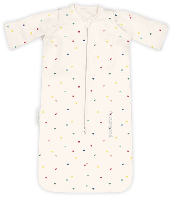 Puckababy Newborn Slaapzak Baby (0-6m) - Hearts Confetti - Katoen TOG 0.5 - Zomerslaapzak