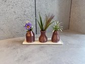 W&H Keramische vazenset, 4 witte decoratieve bloemenvazen, moderne vazen, decoratie voor woondecoratie, tafel, entree
