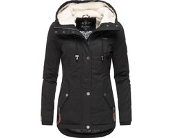 Gewatteerd & Winddicht - Marikoo BIKOO - Winterjas Dames - Volwassen - Capuchon - zwart - XL