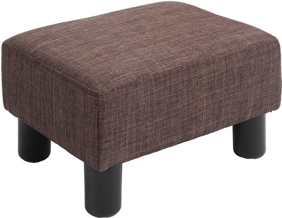 HOMCOM voetenbank - met stoffen bekleding - stabiel - bruin