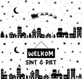 Giftmas Raamstickers XL – Sint en Piet - Kerst - 160X75 cm – Kerst Raamdecoratie – Kerst Stickers – Raamstickers Kinderen – Kerstversiering voor Binnen – Kerstversiering – Sinterklaas Decoratie – Kerstman