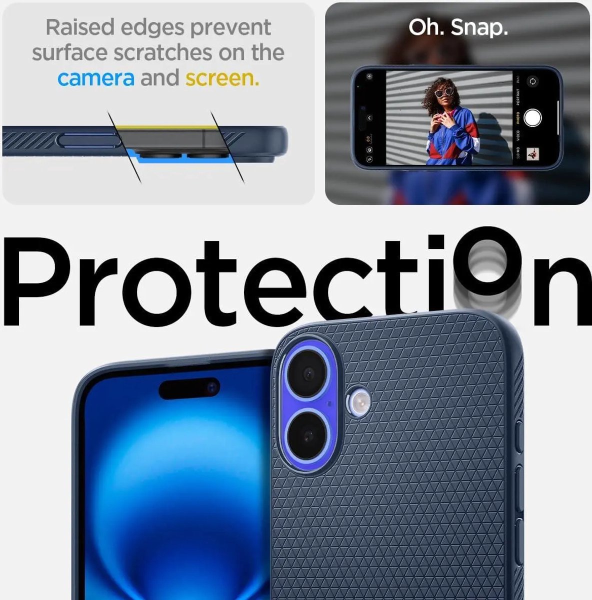 iPhone 16 Plus Hoesje TPU Blauw Flexibel Mat Anti-Schok Spigen Liquid Air Bescherming Cover - Afbeelding 3
