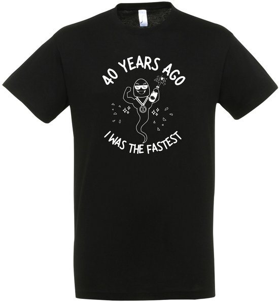 T-shirt « Il y a 40 ans, j'étais le plus rapide » - Cadeau d'anniversaire et de fête - Astuce cadeau - Cadeau drôle - Cadeau 40 ans - 40 ans - T-shirt - 1985 - Homme - Cadeau père - Taille XL