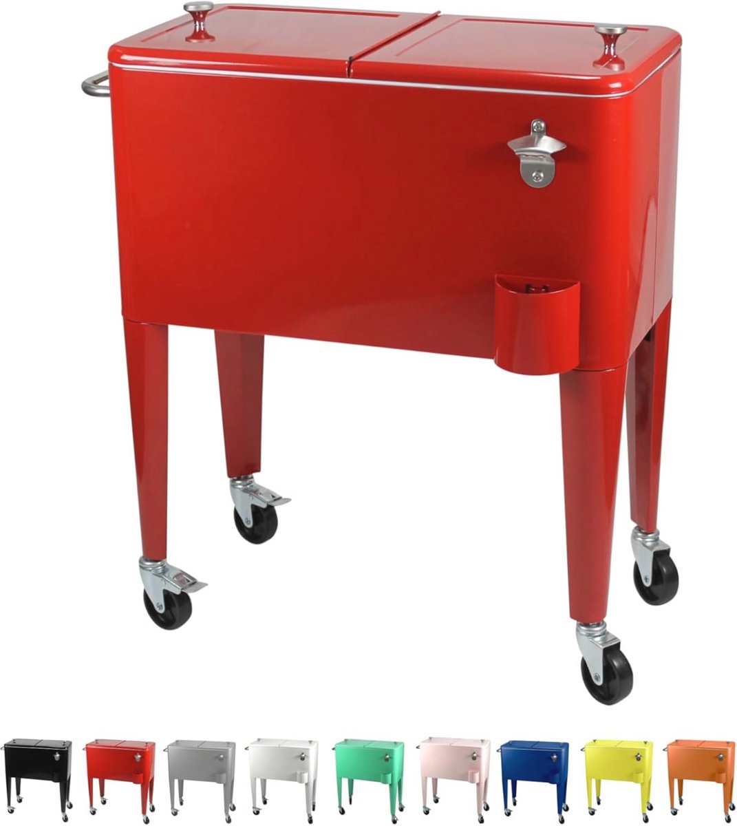 Koelbox met wielen en geïntegreerde flesopener - 60 liter