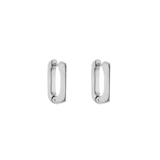 Boucles Bijoutheek' oreilles rectangulaires plates en argent JE13596