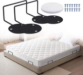 LAIKAIEU Beddengoedhouderset met slotstrips, stevige lakensluitingen, antislip vergrendelingsbladklemmen, matras, dekens, beddengoed (wit, 4 stuks