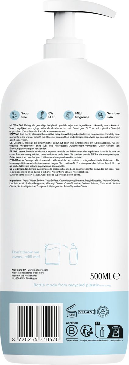 Naïf - Reinigende Wasgel Pompfles - 500ml - Baby's & Kinderen - met Natuurlijke Ingrediënten van Naïf — afbeelding 5