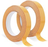 Trankielo - Extra sterke dubbelzijdige tape 20 m - hand afscheurbare dubbelzijdige tape - 2 cm - tapijttape met hoge kleefkracht voor tapijthoeken - 2 stuks