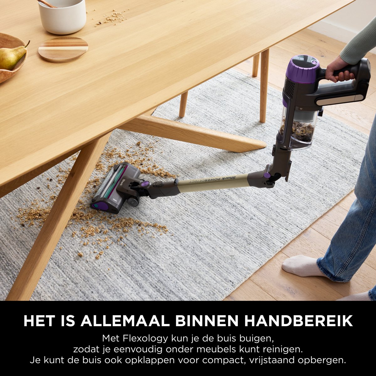 Shark PowerDetect Clean and Empty Draadloze Steelstofzuiger met Laad- Leegstation en Dierenharenborstel - IP3251EUT – foto 8