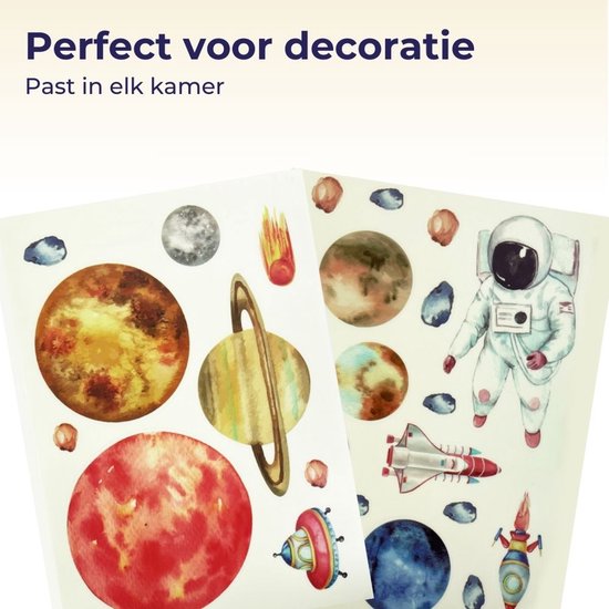 Glow phosphorescents - Étoiles lumineuses - Planètes - Astronaute - Stickers muraux - Chambre - Chambre d'enfant - Chambre de bébé