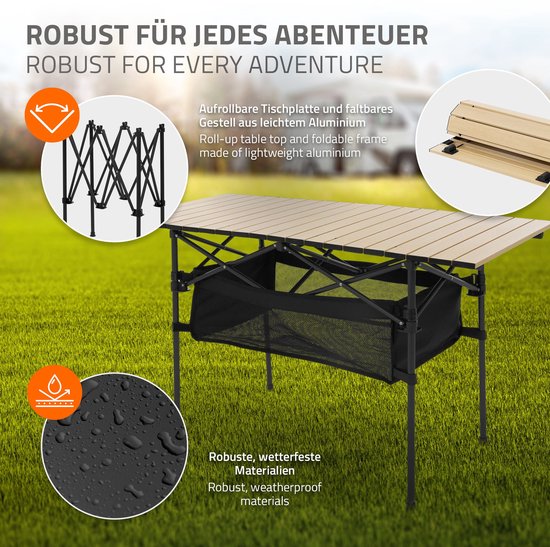 Kampeerset 3-delig met klaptafel beige en 2 kampeerstoelen kaki HAUKI — afbeelding 3