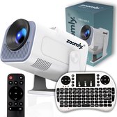 Bol.com Zoomly® Pro MAX Beamer - Projector - Mini Beamer - Full HD 1080p - Ondersteund 4k - Home Cinema - Android 11.0 - WiFi 6 ... aanbieding