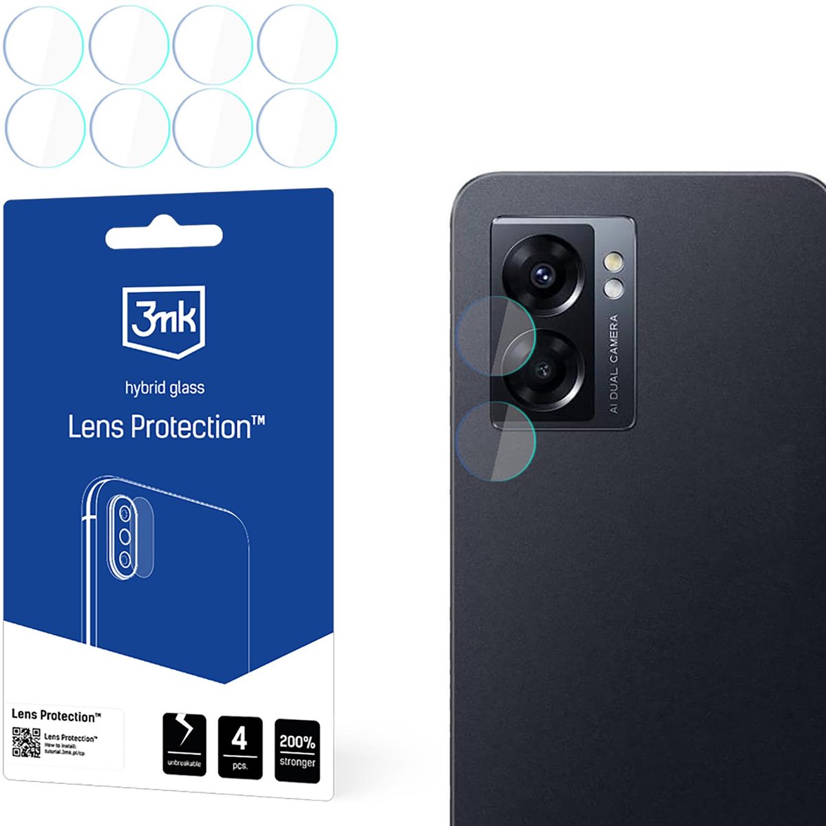 Cameralensglas voor Oppo A77 5G – 3mk Lens Protection