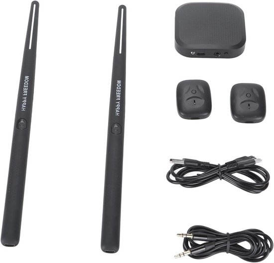 Elektrische Luchtdrumset, Virtuele Drumsticks Set, RGB Draagbaar 3D- Bewegingsdetectie Luchtdrumkit met & 8 Geluiden voor Volwassenen Kinderen Percussie-Accessoires (BLUE