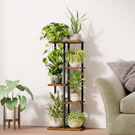 Outsunny 4-laags plantenrek, multifunctioneel bloemenrek, ideaal voor buitengebruik, stevig, zwart Outsunny 4-laags plantenrek, multifunctioneel bloemenrek, ideaal voor buitengebruik, stevig, zwart