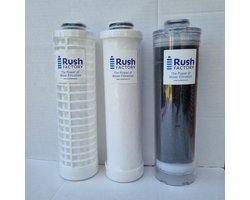 Rush Factory - Vervangfilterset 3 stuks geschikt voor Honeywell / Resideo Braukmann FF40 en FF60 - wasbare groffilter - 25 Micron sedimentfilter + actief koolfilter