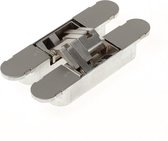 Onzichtbaar scharnier, 3D, type Hide 134-60, afmeting 134x24x21mm, kleur inox look