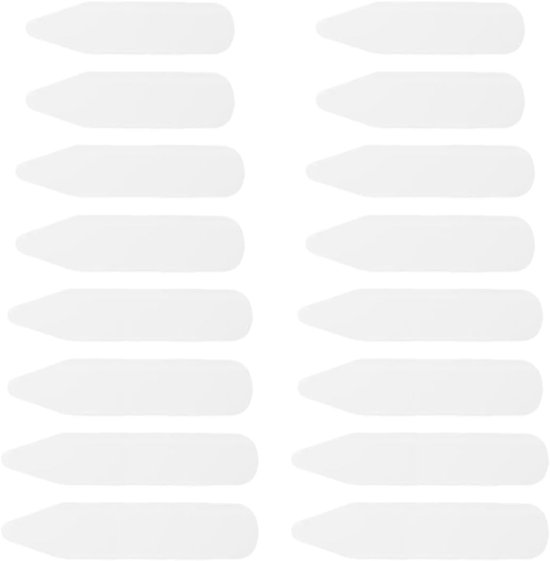 VASANA 30 stuks kraagstaafjes, overhemden, kunststof kraagstaafjes, plastic hemdkraag, inzetstuk in 3 maten, wit, 5 cm/6,5 cm/7 cm