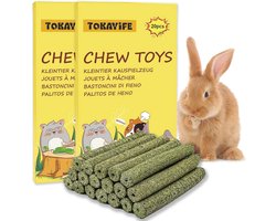 Kauwspeeltje voor Konijnen en Kleine Dieren - Hooi Sticks voor Gezonde Snacks (40 Stuks)