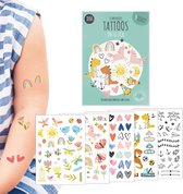 Ensemble de tatouages ​​mignons pour enfants - 5 feuilles de tatouages ​​temporaires aux motifs variés